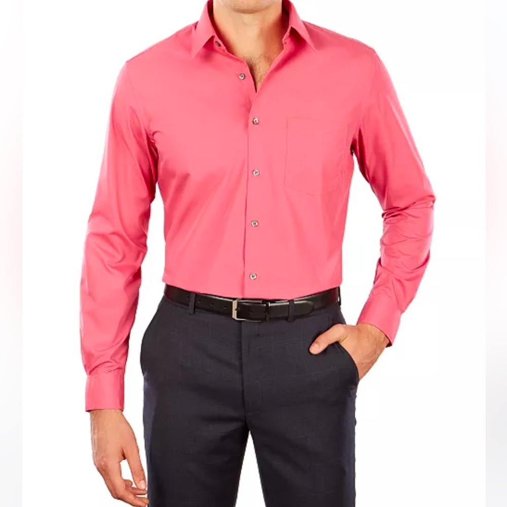 EXPRESS Men’s 1MX Modern Fit Button Down Shirt in Salmon Pink